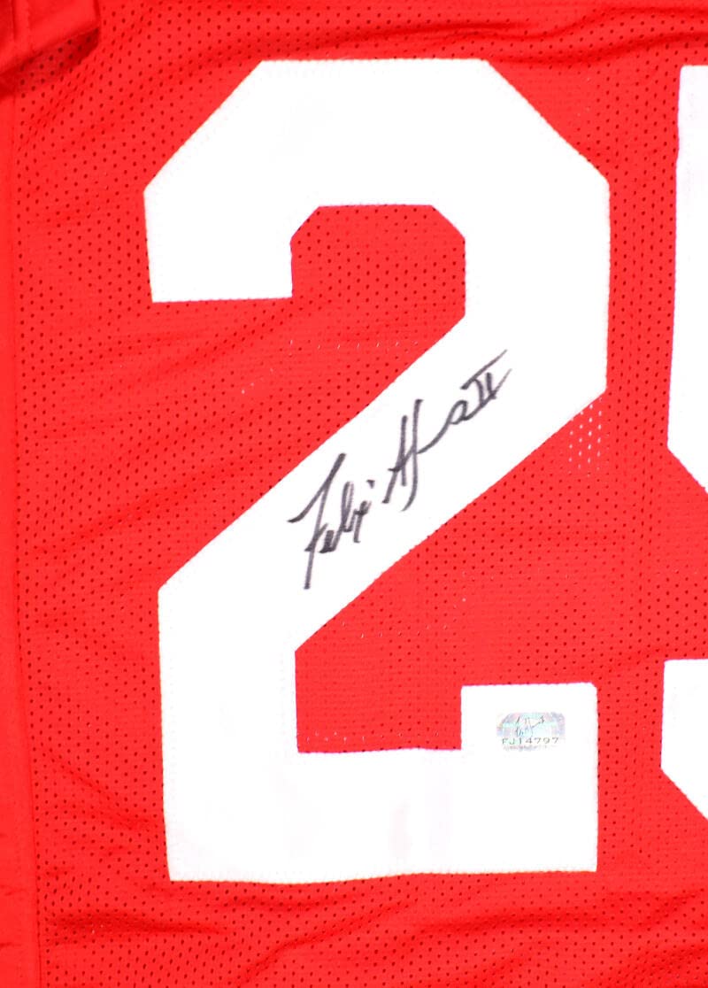 Felix Jones Autographed Red College Style Jersey- Beckett Hologram *Black
