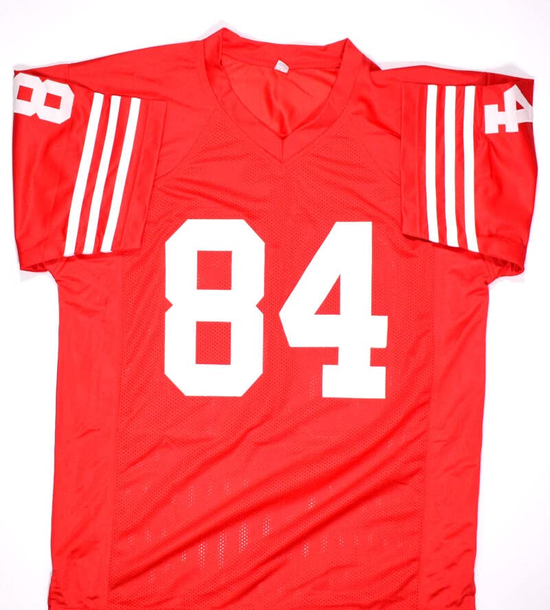 Brent Jones Autographed Red Pro Style Jersey- Beckett Hologram *Black