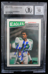 1987 Topps #296 Randall Cunningham Philadelphia Eagles BGS Autograph 10
