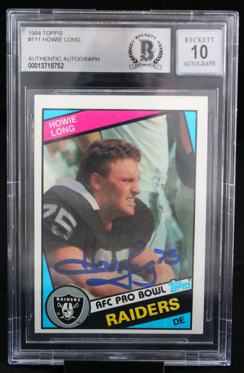 1984 Topps #111 Howie Long Auto Oakland Raiders BGS Autograph 10