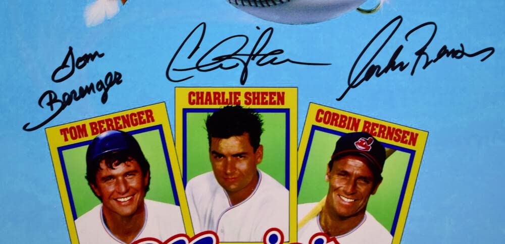 Charlie Sheen Tom Berenger Corbin Bernsen Signed Major League 16x20 Photo- JSA W