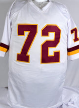Dexter Manley Autographed Pro Style White Jersey w/SB Champs- Prova *Silver