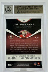 2009 Topps Triple Threads #94 Joe Montana Auto SF 49ers BGS Autograph 10