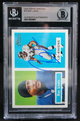 2002 Topps Heritage #73 Ray Lewis Auto Baltimore Ravens BGS Autograph 10