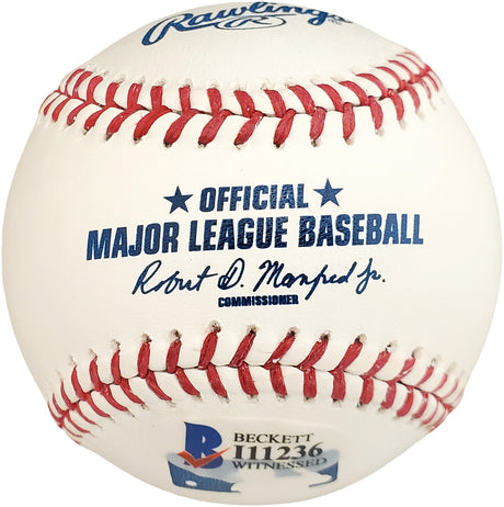 Kazuhiro Sasaki Autographed Official MLB Baseball Seattle Mariners "2000 ROY" In Staedtler Beckett BAS Stock #115089