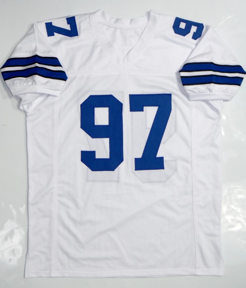 Taco Charlton Autographed White Pro Style Jersey- JSA Witnessed Auth