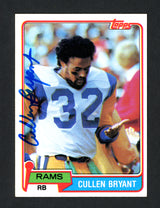 Cullen Bryant Autographed 1981 Topps Card #273 Los Angeles Rams SKU #160268