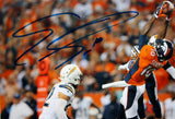 Emmanuel Sanders Autographed Broncos 8x10 Leap for Ball Photo- JSA Witness Auth