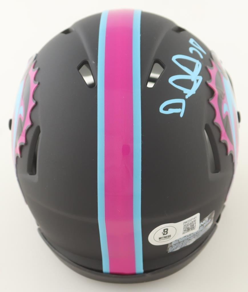 Devon Achane Autographed Dolphins Miami Vice Alternate Speed Mini Helmet (Beckett)