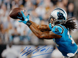 Kelvin Benjamin Signed Carolina Panthers 8x10 Reaching for Pass Photo JSA W Auth