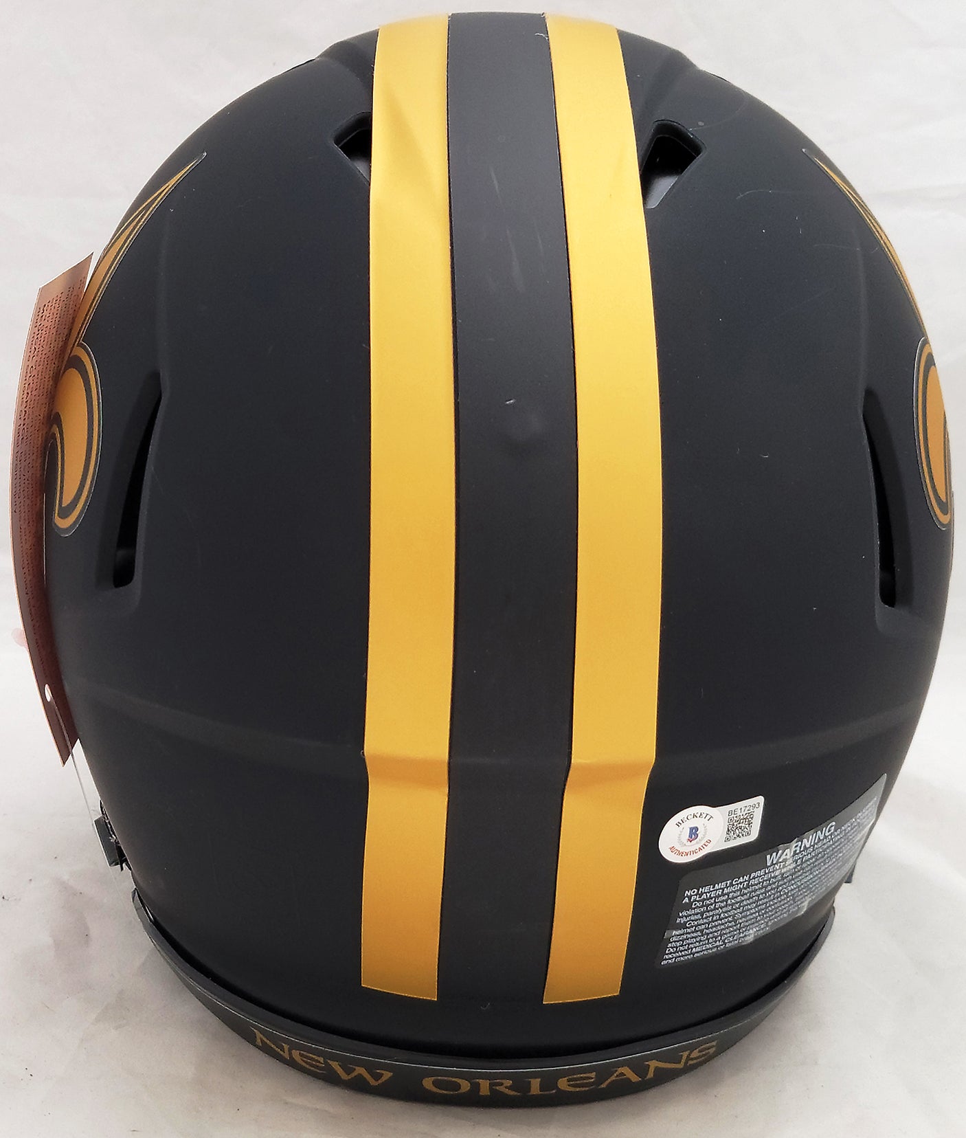 Jameis Winston Autographed New Orleans Saints Eclipse Black Full Size Replica Speed Helmet "Who Dat" Beckett BAS QR #BE17293