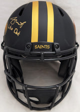 Jameis Winston Autographed New Orleans Saints Eclipse Black Full Size Replica Speed Helmet "Who Dat" Beckett BAS QR #BE17293