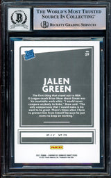 Jalen Green Autographed 2021-22 Donruss Rated Rookie Card #29 Houston Rockets Auto Grade Gem Mint 10 Beckett BAS Stock #205943