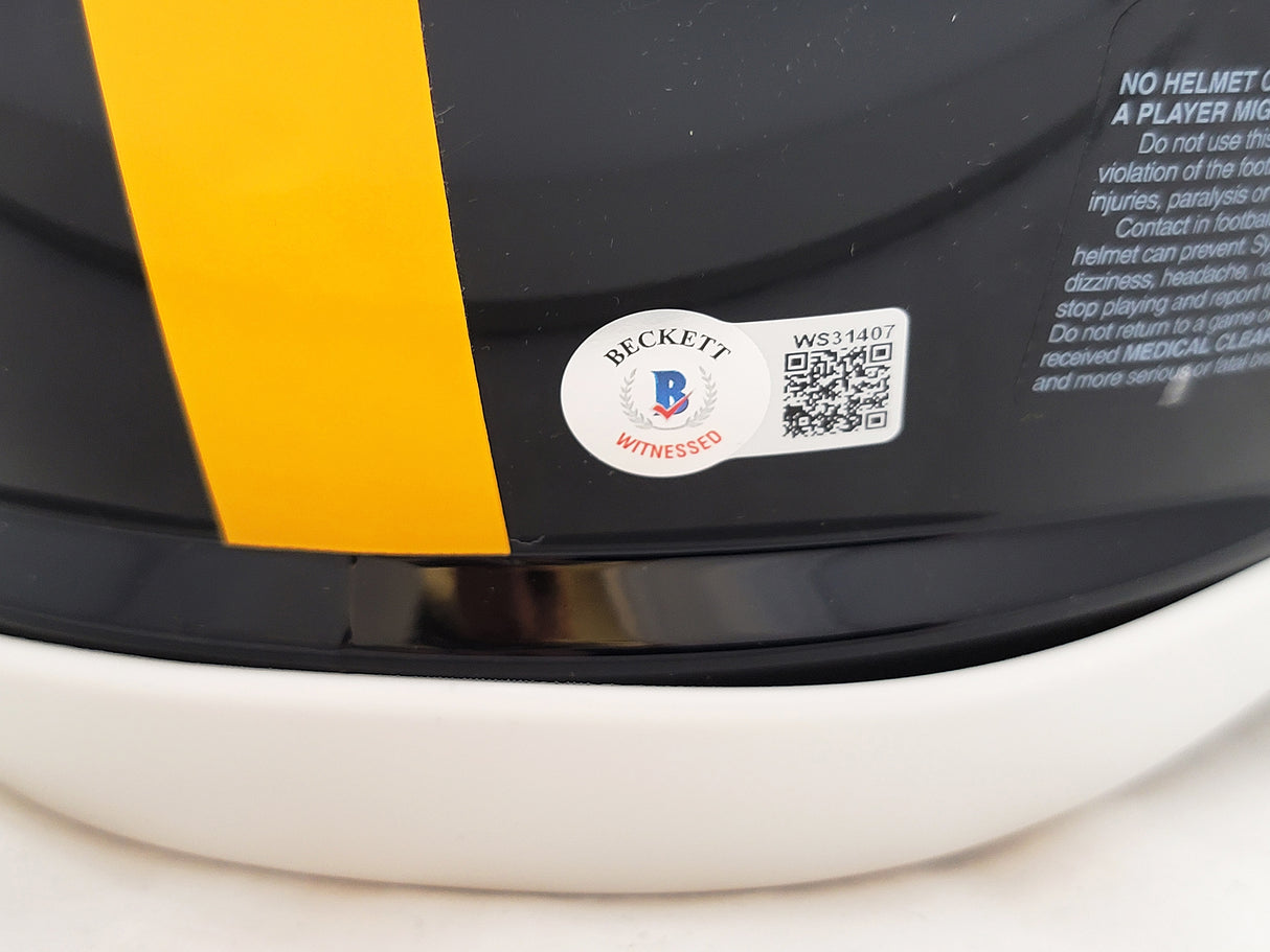 Kenny Pickett Autographed Pittsburgh Steelers Black Full Size Authentic Speed Helmet Beckett BAS QR Stock #205920
