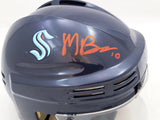 Matty Beniers Autographed Seattle Kraken Navy Mini Helmet Fanatics Holo Stock #205692
