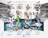Philadelphia Eagles Quarterbacks Autographed 16x20 Photo With 4 Signatures Including Randall Cunningham & Donovan McNabb Beckett BAS Stock #206005