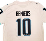 Seattle Kraken Matty Beniers Autographed White Fanatics Jersey Size XL With Inaugural Patch "NHL Debut" Fanatics Holo Stock #206008