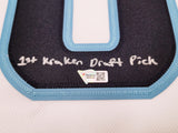 Seattle Kraken Matty Beniers Autographed White Adidas Authentic Jersey Size 54 With Inaugural Patch "1st Kraken Draft Pick" Fanatics Holo Stock #206010