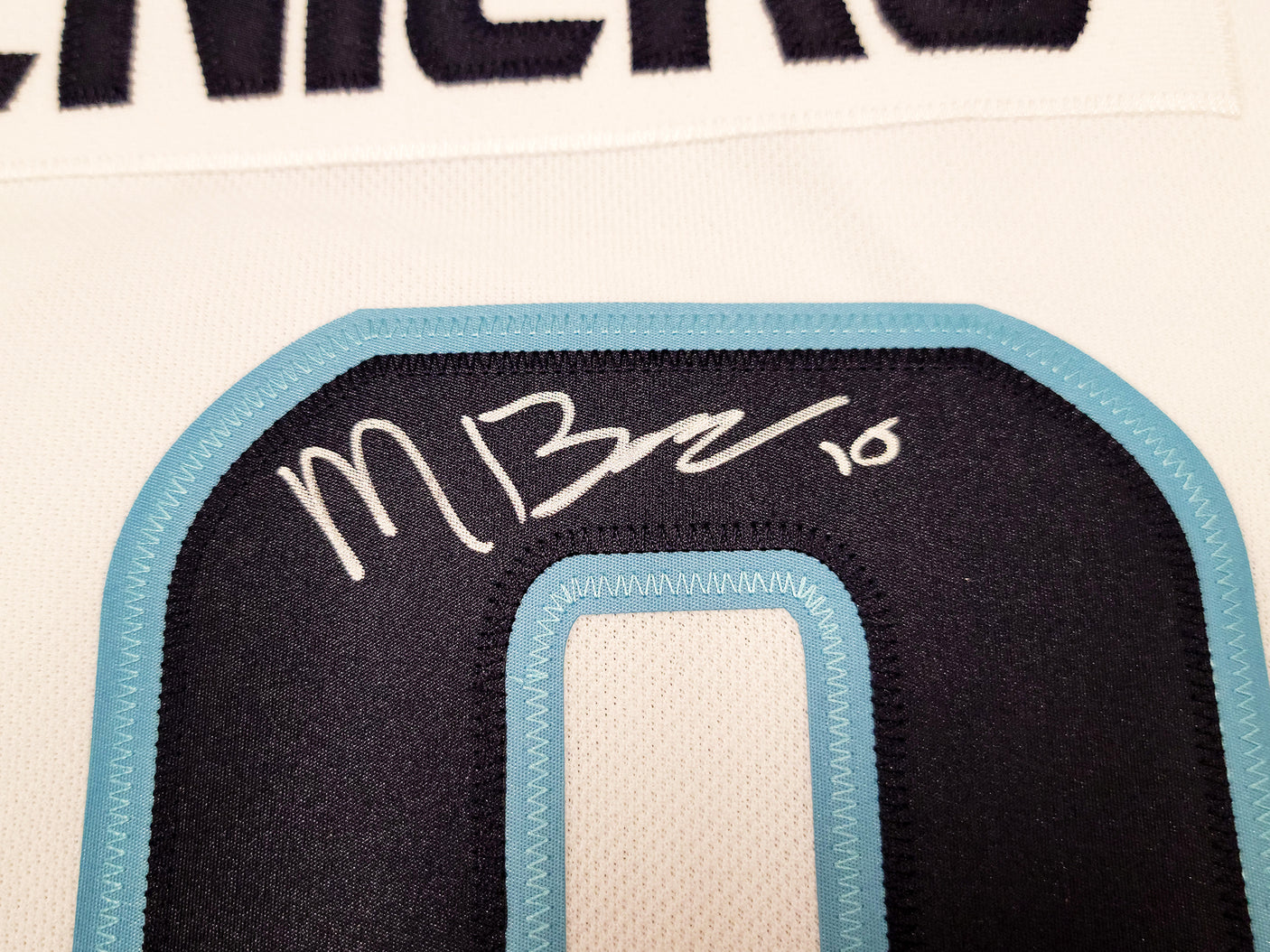 Seattle Kraken Matty Beniers Autographed White Adidas Authentic Jersey Size 54 With Inaugural Patch Fanatics Holo Stock #206009