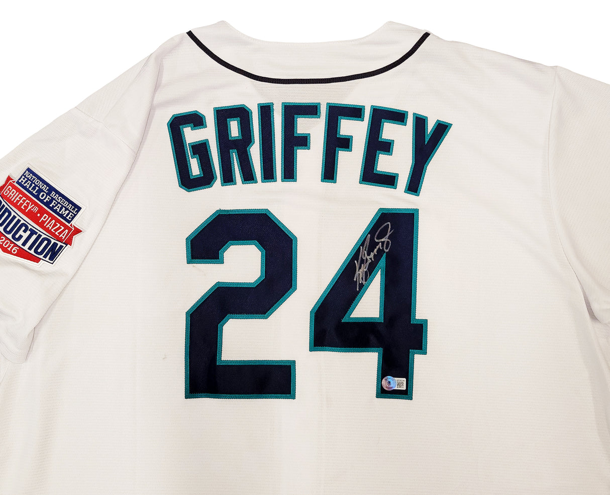 Seattle Mariners Ken Griffey Jr. Autographed White Nike Cooperstown Edition Jersey HOF Patch Size XXL Beckett BAS QR Stock #206025
