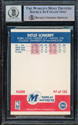 Detlef Schrempf Autographed 1987 Fleer Rookie Card #97 Dallas Mavericks Auto Grade Gem Mint 10 Beckett BAS Stock #206119