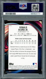 Ronald Acuna Jr. Autographed 2018 Bowman Platinum Top Prospects Rookie Card #2 Atlanta Braves Auto Grade Mint 9 PSA/DNA #56463177