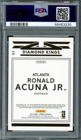 Ronald Acuna Jr. Autographed 2019 Panini Donruss Diamond Kings Card #16 Atlanta Braves PSA 8 Auto Grade Gem Mint 10 PSA/DNA #56463230