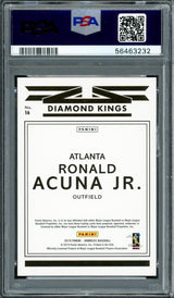 Ronald Acuna Jr. Autographed 2019 Panini Donruss Diamond Kings Card #16 Atlanta Braves PSA 8 Auto Grade Gem Mint 10 PSA/DNA #56463232
