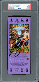 John Elway Autographed 1998 Super Bowl XXXII Ticket Denver Broncos PSA 9 Auto Grade Mint 9 PSA/DNA #63633176