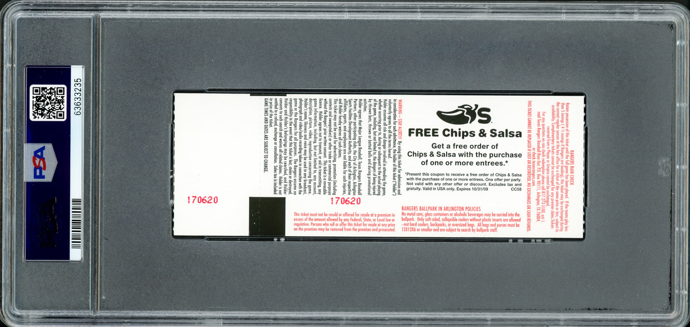 Ichiro Suzuki Autographed 2009 September 13 Game Ticket Seattle Mariners PSA 10 Auto Grade Gem Mint 10 9th Consecutive 200 Hit Seasons PSA/DNA Stock #206380