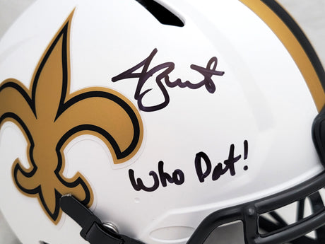 Jameis Winston Autographed New Orleans Saints Lunar Eclipse White Full Size Authentic Speed Helmet "Who Dat" Beckett BAS QR Stock #206498