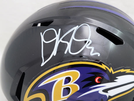 David Ojabo Autographed Baltimore Ravens Black Full Size Replica Speed Helmet Beckett BAS QR Stock #206131