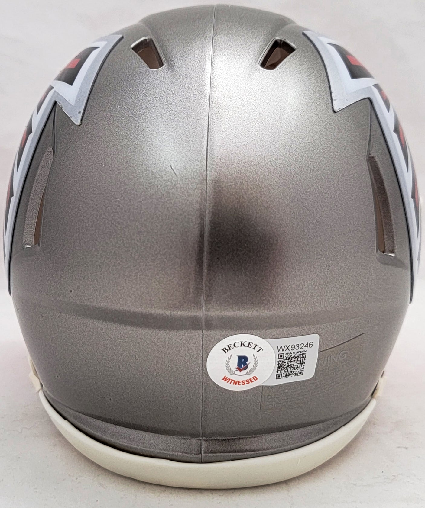 Drake London Autographed Atlanta Falcons Flash Gray Speed Mini Helmet Beckett BAS QR Stock #206127