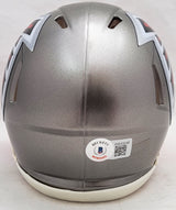 Drake London Autographed Atlanta Falcons Flash Gray Speed Mini Helmet Beckett BAS QR Stock #206127