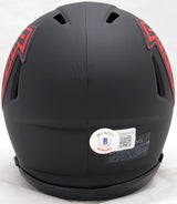 Drake London Autographed Atlanta Falcons Eclipse Black Speed Mini Helmet Beckett BAS QR Stock #206128