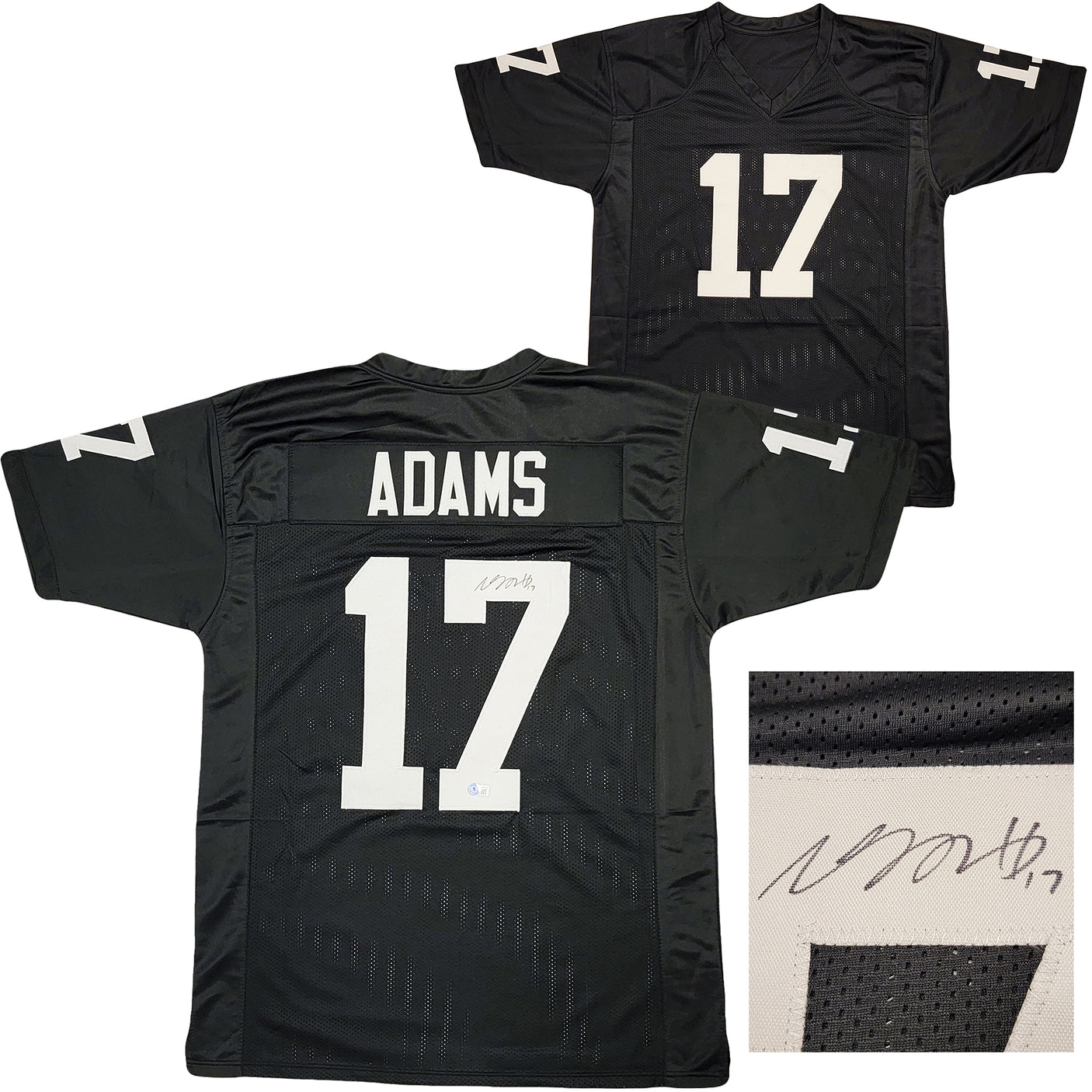 Las Vegas Raiders Davante Adams Autographed Black Jersey Beckett BAS QR Stock #206043