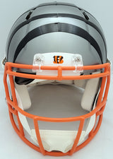 Ja'Marr Chase Autographed Cincinnati Bengals Flash Gray Full Size Authentic Speed Helmet Beckett BAS QR Stock #205624