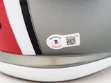Archie Griffin, Eddie George & Troy Smith Autographed Ohio State Buckeyes Flash Gray Full Size Replica Speed Helmet "Heisman" Beckett BAS QR Stock #203900