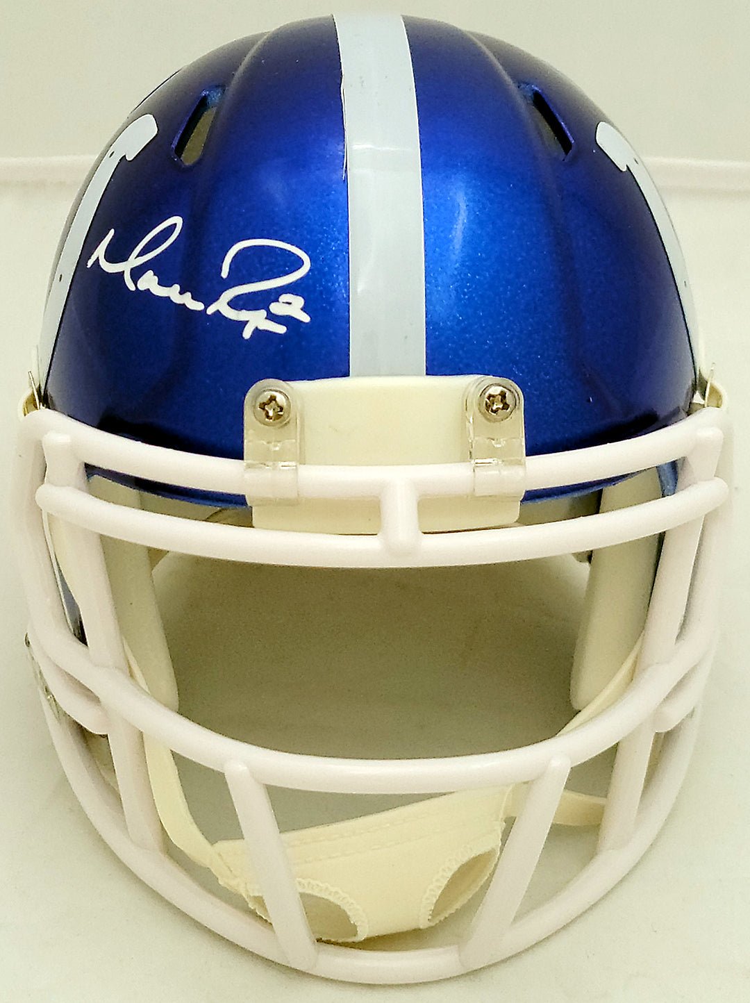 Matt Ryan Autographed Indianapolis Colts Flash Blue Speed Mini Helmet Beckett BAS QR Stock #203908