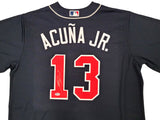 Atlanta Braves Ronald Acuna Jr. Autographed Blue Nike Jersey Size XL Beckett BAS Stock #205685