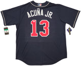 Atlanta Braves Ronald Acuna Jr. Autographed Blue Nike Jersey Size XL JSA Stock #205684