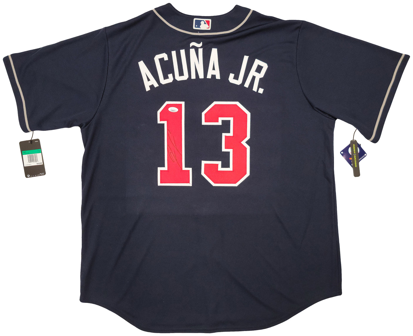 Atlanta Braves Ronald Acuna Jr. Autographed Blue Nike Jersey Size XL JSA Stock #205684