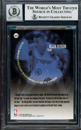 Allen Iverson Autographed 1996-97 Fleer Ultra All Rookie Card #7 Philadelphia 76ers Auto Grade Gem Mint 10 Beckett BAS #14128582