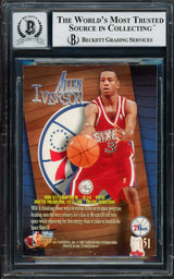 Allen Iverson Autographed 1996-97 Skybox Z Force Rookie Card #151 Philadelphia 76ers Auto Grade Gem Mint 10 Beckett BAS #14128584