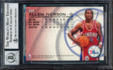 Allen Iverson Autographed 1996-97 Fleer Rookie Card #235 Philadelphia 76ers Auto Grade Gem Mint 10 Beckett BAS #14128963