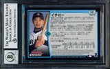 Ichiro Suzuki Autographed 2001 Bowman Chrome Refractor Japanese Rookie Card #351 Seattle Mariners Auto Grade Gem Mint 10 "01 ROY/MVP" Beckett BAS #14129071