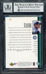Ichiro Suzuki Autographed 2001 Upper Deck Rookie Card #271 Seattle Mariners Auto Grade Gem Mint 10 (Chipped Bottom) Beckett BAS #14129272