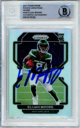 2021 Panini Prizm Silver Rookie Variations #346 Elijah Moore Jets BGS Auto 10