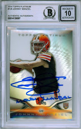 2014 Topps Platinum #126 Johnny Manziel RC Cleveland Browns BGS Autograph 10
