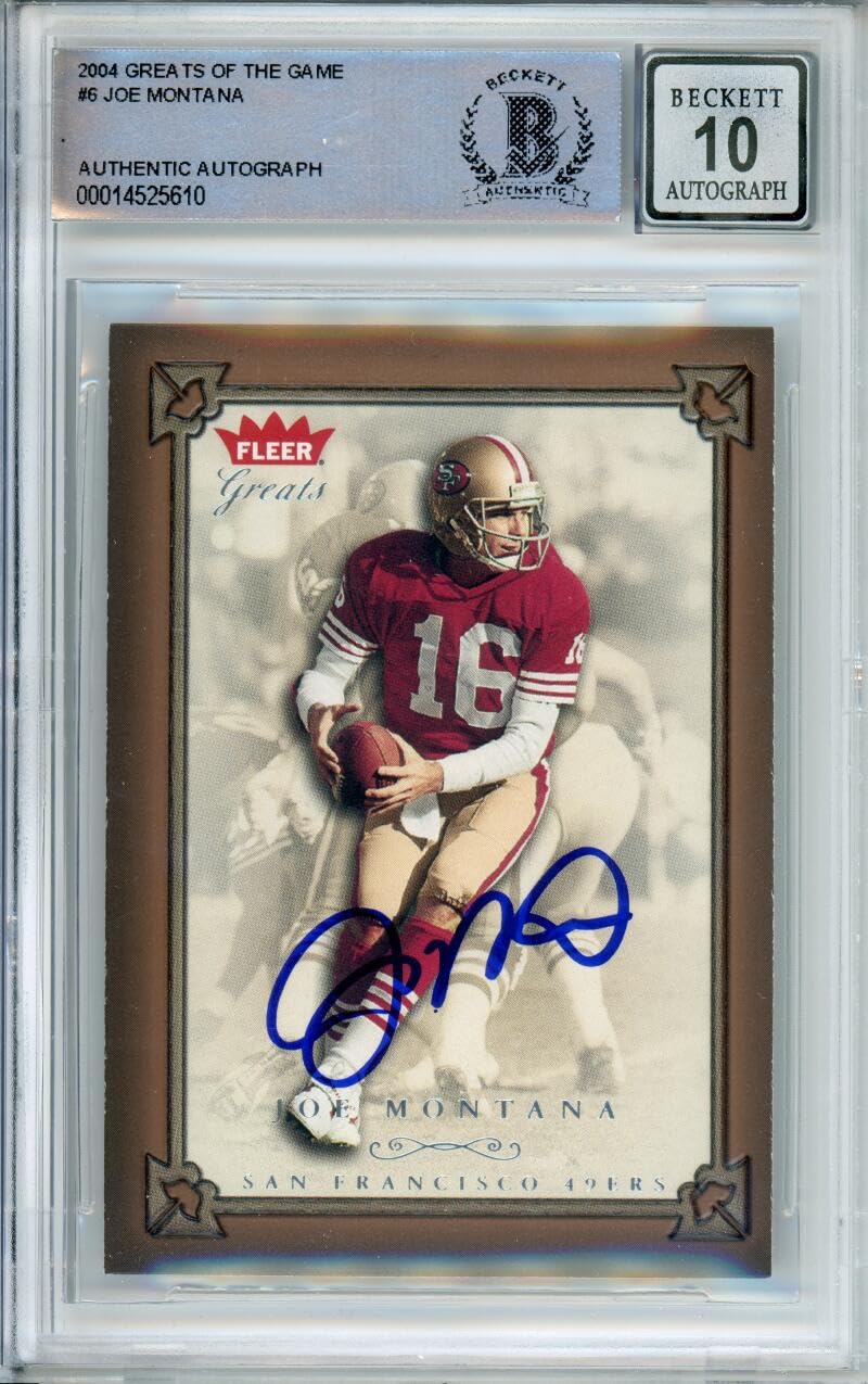 2004 Fleer Greats of the Game #6 Joe Montana Auto San Francisco 49ers BGS Auto